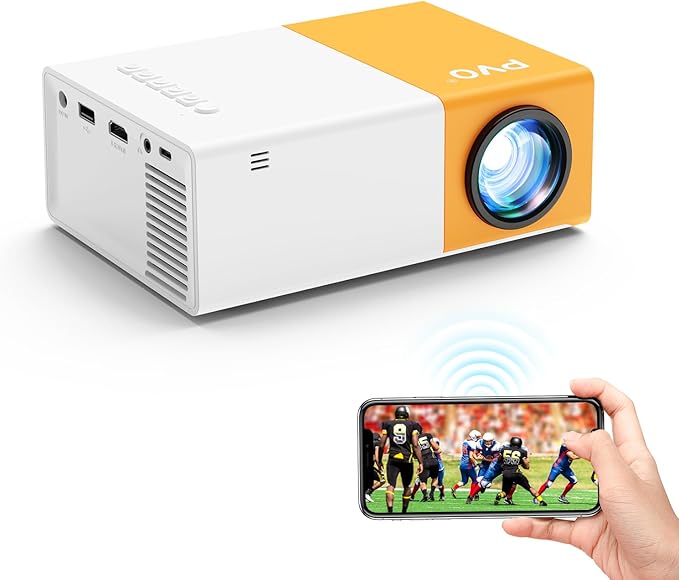 PVO Projector WiFi Portable Mini Projectors 1080P, Phone Screen Can Be Mirrored by PVO