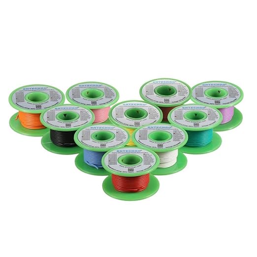 BNTECHGO 24 Gauge Silicone Wire Kit 10 Color Each 50 ft Flexible 24 AWG by BNTECHGO