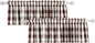 2 Pieces Buffalo Check Valances Curtains for Living Room Windows 18" Long Classic Gingham Plaid Bedroom Bathroom Rod Pocket Country Farmhouse Kitchen Window Curtain Valances - Brown & White