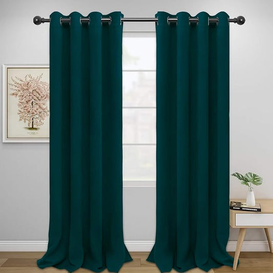 Easy-Going Blackout Curtains for Bedroom, Solid Thermal Insulated Grommet and by Easy-Going