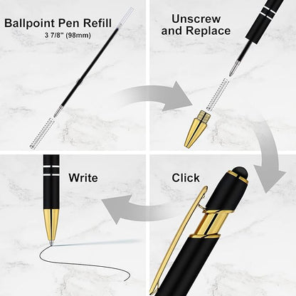 LINFANC 12 Pack Black Gold Ballpoint Pen - Image 3