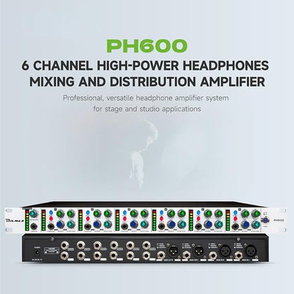 Bolanle PH6000 6-Channel Headphone Mixing Distribution Amplifier High-Power - Image 2