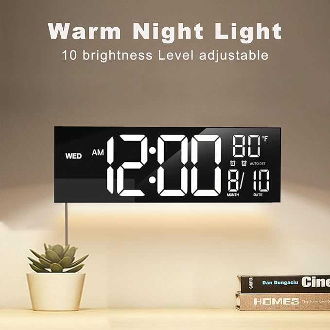 JALL 16" Large Digital Wall Mount Clock, Count Down Timer, Big LED, Temperature - Image 7