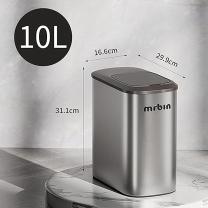 MRBIN Stainless Steel Motion Sensor Bathroom Trash Can, 10L / 2.6gal Slim Smart - Image 6
