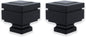 BLASTHOME® Luxury Step Square Finials – Fits Only Signature Collection Curtain Rods (Rod Not Included) – Premium Quality, Heavy Metal – Set of Two – Tuxedo Black Finish