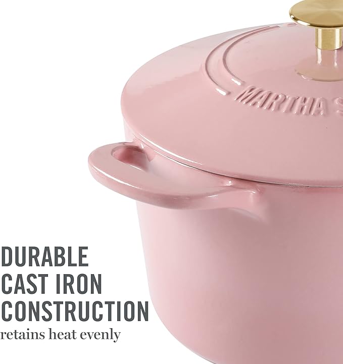 MARTHA STEWART Gatwick 7-Quart Enamel Cast Iron Dutch Oven Pot - Image 7