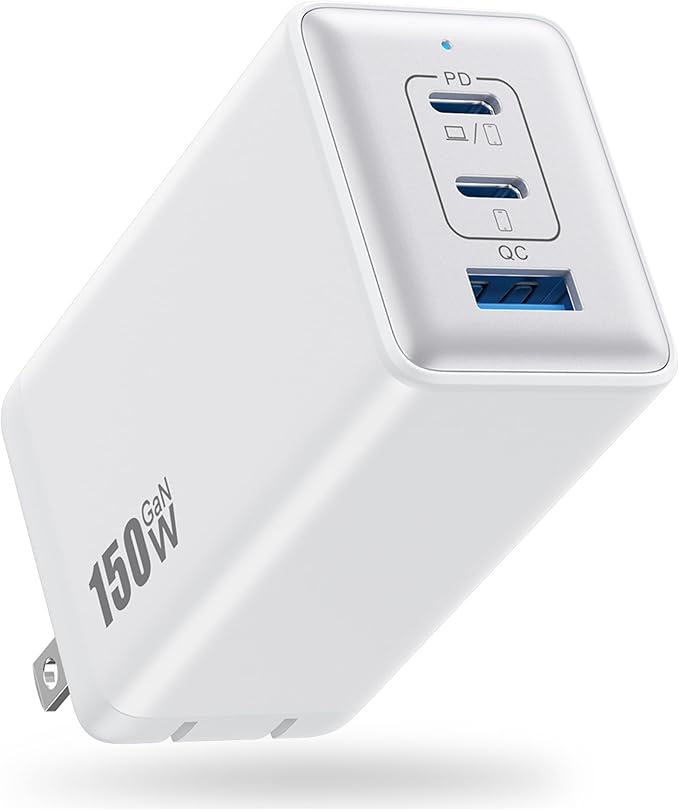 150W USB C Charger Block, GaN III Compact Foldable Wall Charger 3 Port Fast by Pxwaxpy