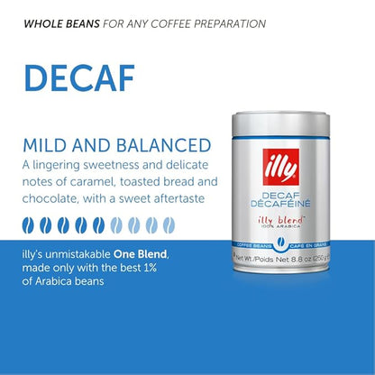 illy Decaf Whole Bean Coffee, Classico Decaffeinated Medium Roast, 100% Arabica - Image 3