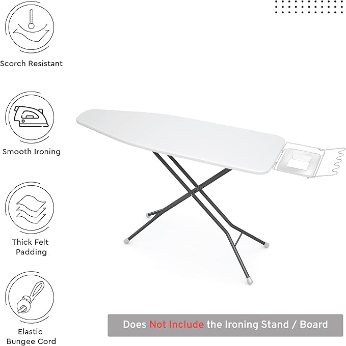 Encasa XO Ironing Board Cover and Pad 42"x14" - 4mm Felt Medium Iron Board - Image 2