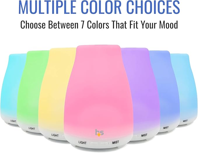 HealthSmart Essential Oil Diffuser, Cool Mist Humidifier and Aromatherapy - Image 2