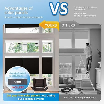 DENFOON Motorized Blinds with Remote, Thermal Electric Blinds【Solar Panel】 - Image 4