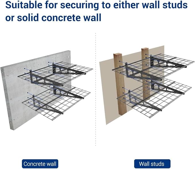 FLEXIMOUNTS 2 Pack 2x4ft Garage Shelving, Wall Shelf Garage Storage Rack - Image 7