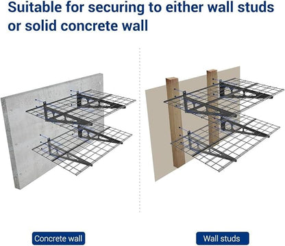 FLEXIMOUNTS 2 Pack 2x4ft Garage Shelving, Wall Shelf Garage Storage Rack - Image 7