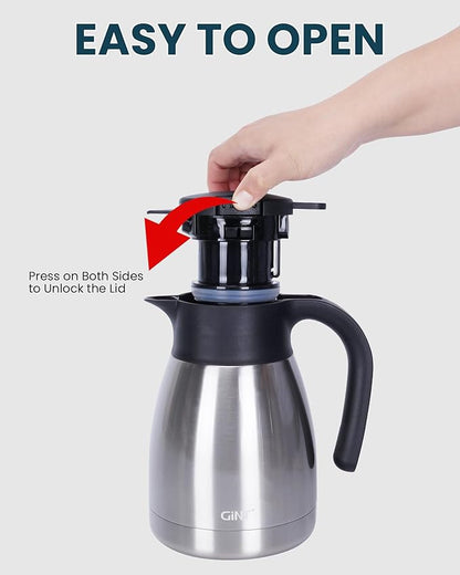 GiNT 34Oz Thermal Coffee Carafe, Insulated Stainless Steel Coffee Carafes - Image 5
