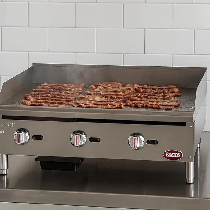 Kratos 36" Wide Commercial Countertop Griddle, Gas Hot Plate - Image 3