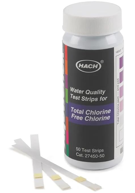 Hach Free & Total Chlorine Test Strips, 0-10 mg/L, Chlorine Testing, Water by Hach