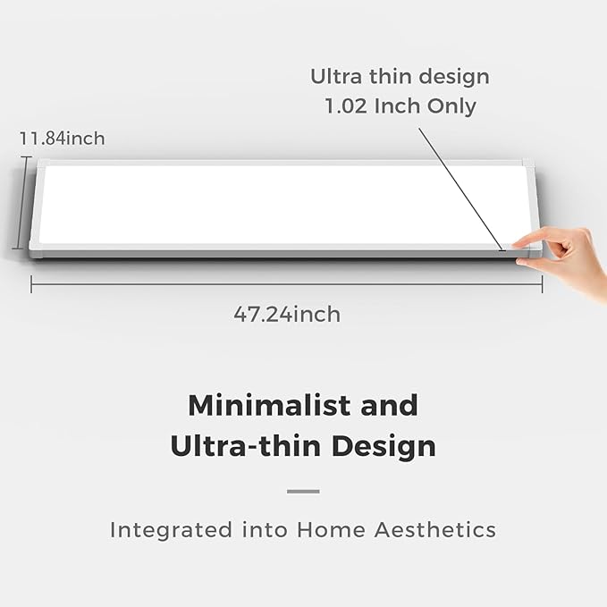 AIKVSXER 1 Pack 1x4 FT LED Flat Panel Light Surface Mount, - Image 7