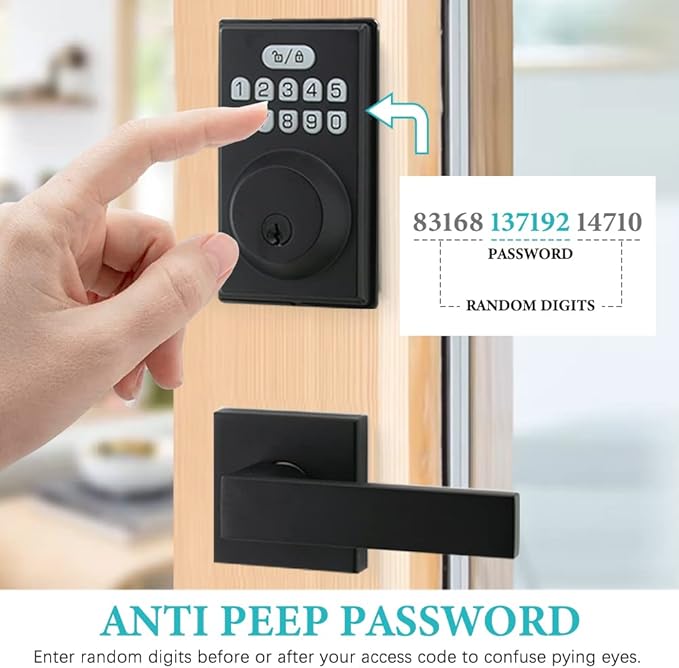 Keyless Entry Door Lock with 2 Handles, Electronic Keypad Deadbolt Front Door - Image 4