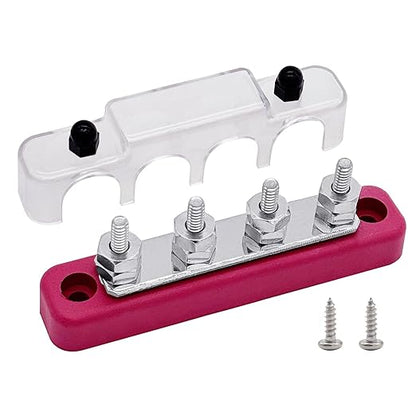 4 x #10 Studs Bus Bar, Ampper 4.2" Power Distribution Block Brass Battery by Ampper