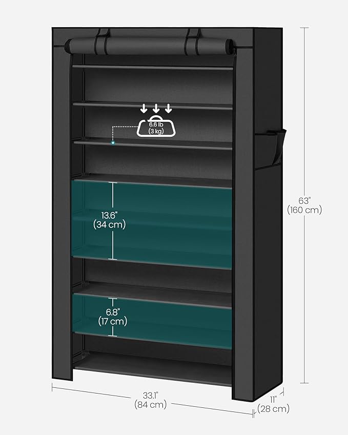 SONGMICS 10-Tier Shoe Rack, Shoe Storage Cabinet - Image 3