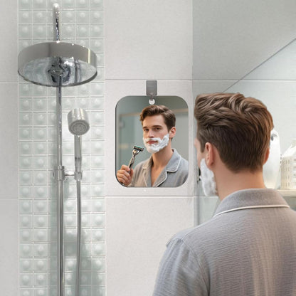 Shower Mirror Fogless for Shaving 9.4"x7.4" Shatterproof Fogless Shaving Mirror Travel Makeup Mirror for Men Women – Bathroom Accessories & Wall Mount Mirror