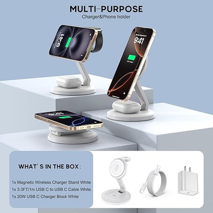 Charging Station for Apple Magnetic Wireless iPhone Mag-Safe Charger, 15W 3in1 - Image 4