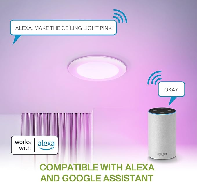 ASD 1 Pack LED Smart Recessed Lighting 6 Inch 15W, RGBW Color Changing Lights - Image 6