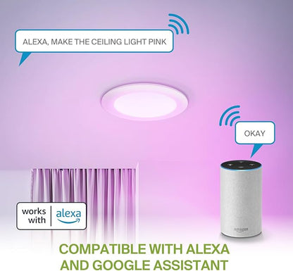 ASD 1 Pack LED Smart Recessed Lighting 6 Inch 15W, RGBW Color Changing Lights - Image 6