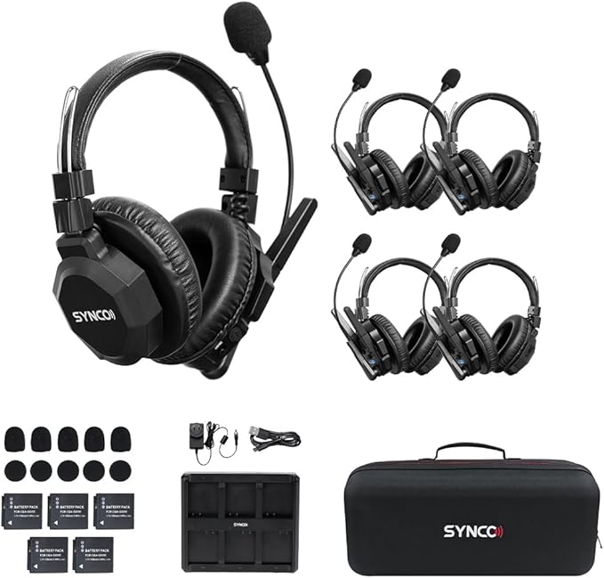 SYNCO XTALK XMax5 Wireless Intercom Headset System 2.4GHz 1640 feet 500 Meters by SYNCO