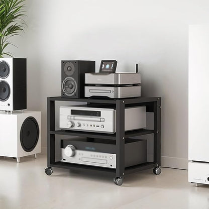 Dernoing 3 Tier Audio Rack Tower, CD Record Player Stereo Receiver AV Equipment - Image 5