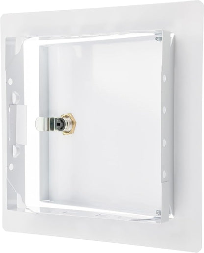 6" x 6" Lockable White Metal Access Panel. Service Shaft Door Panel - Image 5