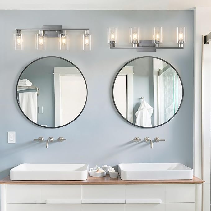 SOPEAS 4 Light Bathroom Light Fixtures, Brushed Nickel Modern Bathroom Vanity - Image 5