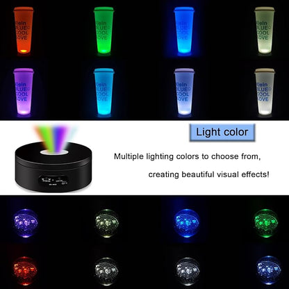 YVV LED Rotating Display Stand, Lighted Base-Crystal Glass Art, 360 Degree - Image 4