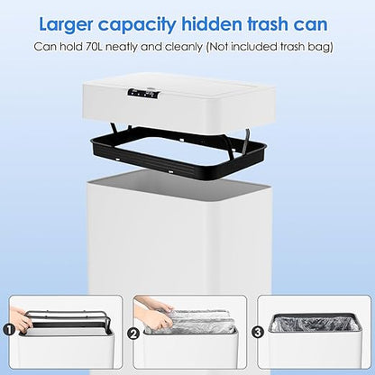 AthLike Sensor Trash Can, Touchless Motion Sensor Trash Bin, Smart Automatic - Image 7