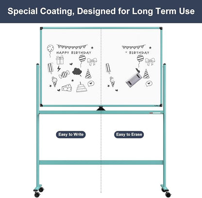 Rolling Whiteboard, 48x32 Inches Dry Erase Board - Image 5
