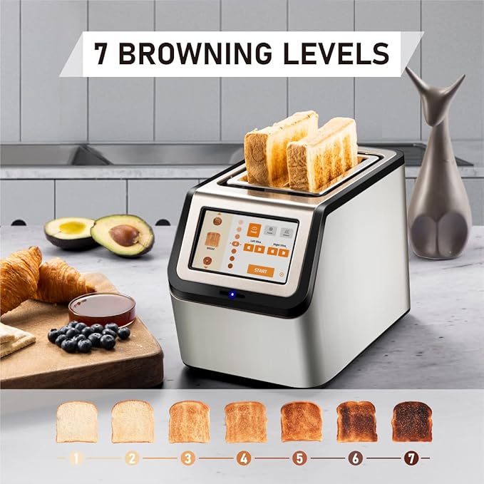 Smart Toaster, KETIAN Touch Screen 2 Slice, High-speed Automatic Settings - Image 5