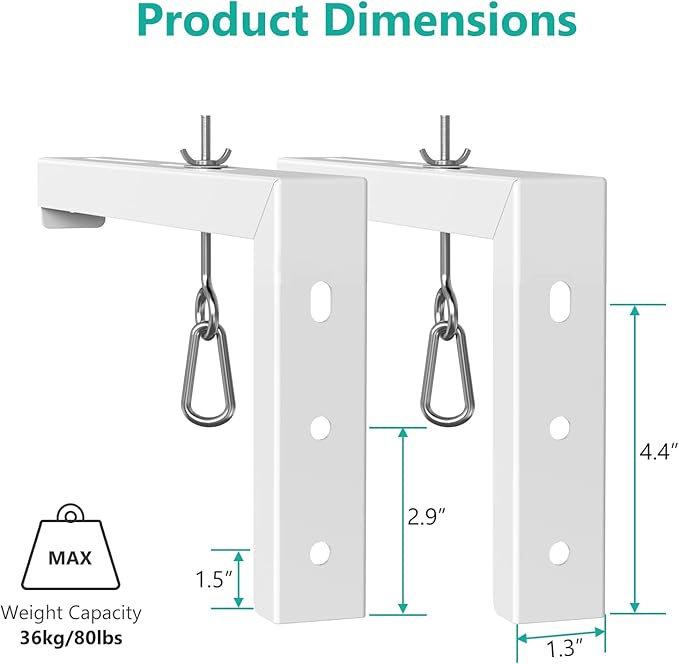 WALI Universal Projector Screen Ceiling Mount, Wall Hanging Mount L-Brackets - Image 4
