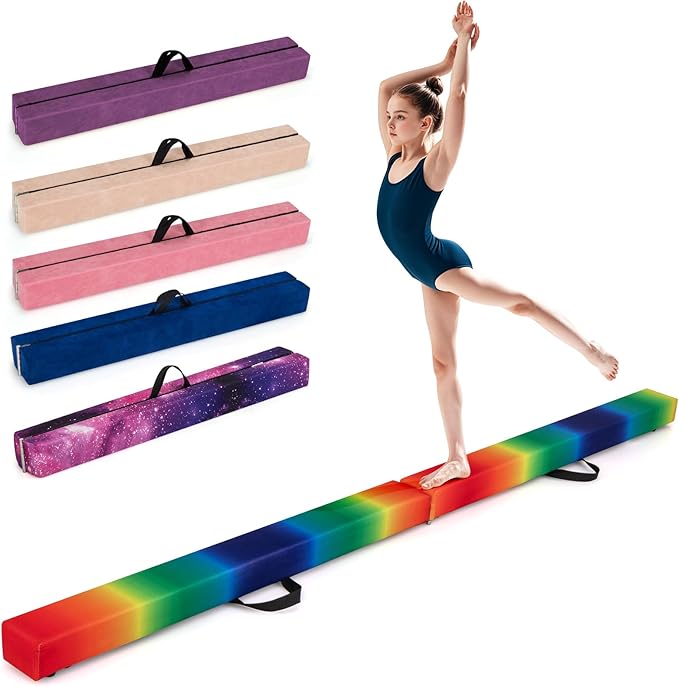 Giantex 7FT/8FT/9FT Balance Beam, Folding Gymnastics Beam w/Carry Handles by Giantex