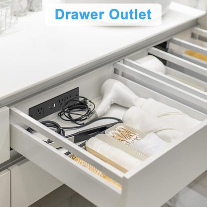 HEZI Recessed Power Strip, Furniture Drawer Outlet - Image 4