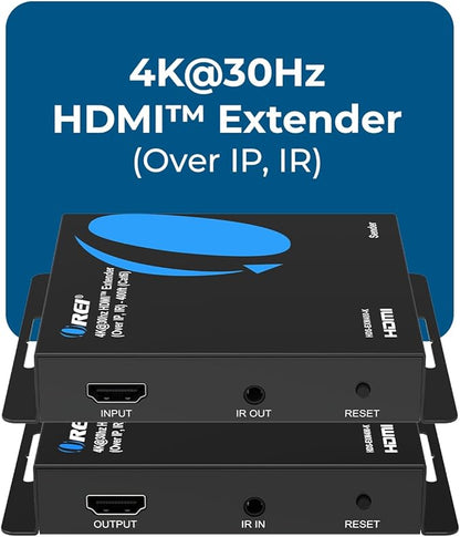 OREI 4K HDMI Extender Over IP CAT6-4K@30Hz One to Many Upto 400 Feet, Loop Out - Image 2