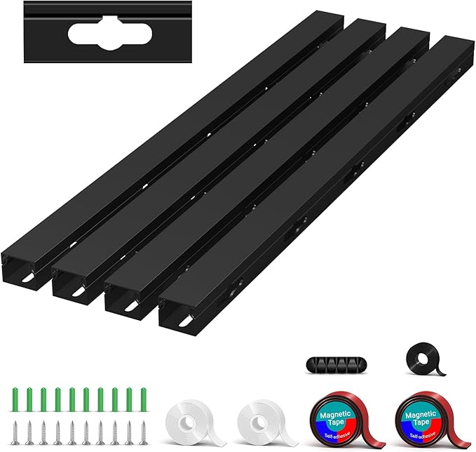 Cable Hider Raceway Kit, Magnetic Cable Management Under Desk by Aocii