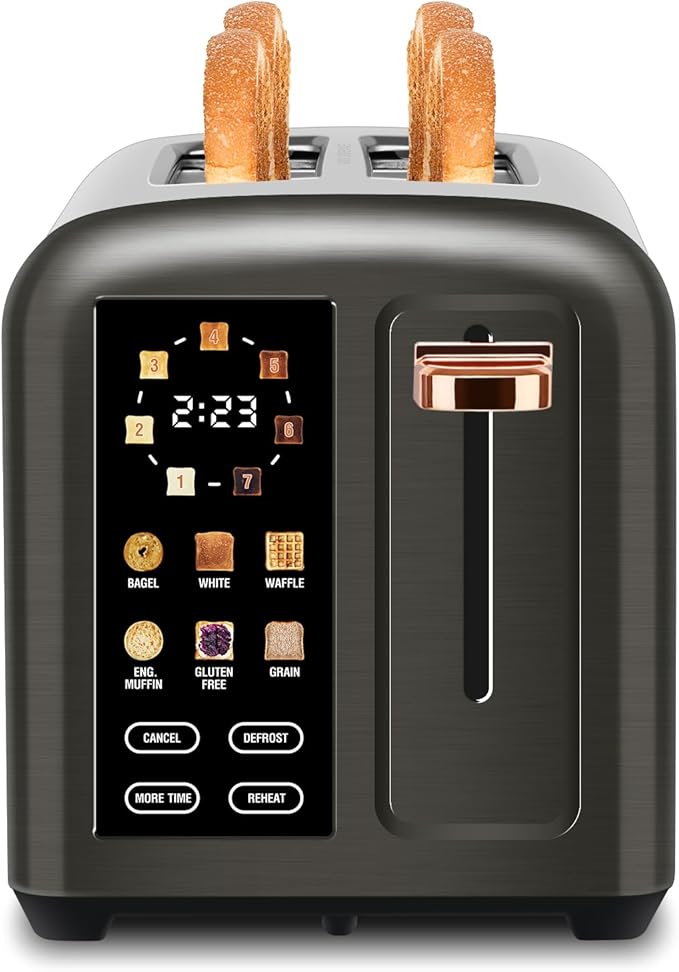 SEEDEEM Toaster 2 Slice with Touch Screen, Faster Heating Speed, 7 Shade Setting by SEEDEEM