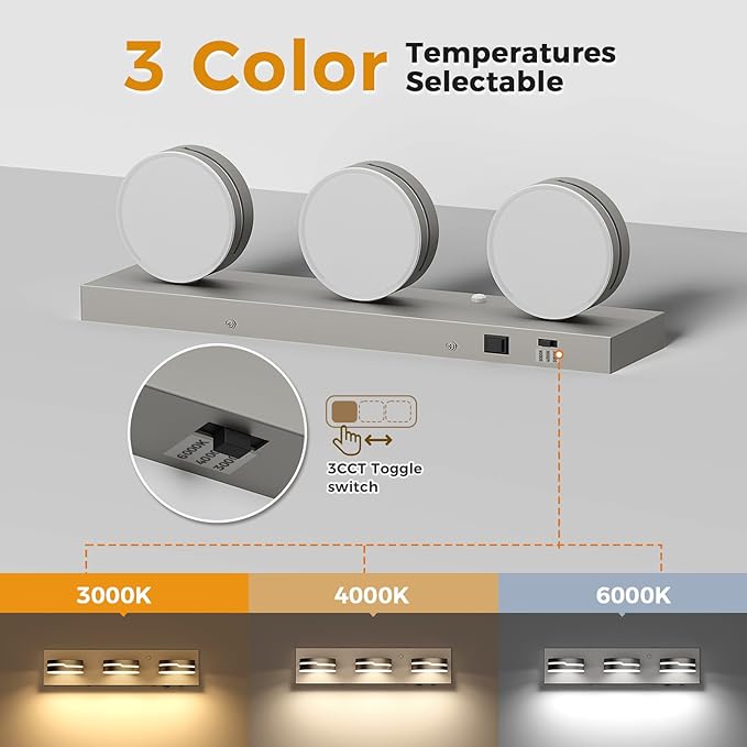 LED Vanity Lights 18.9in Bathroom Lights Fixtures Over Mirror 3 Light LED - Image 6