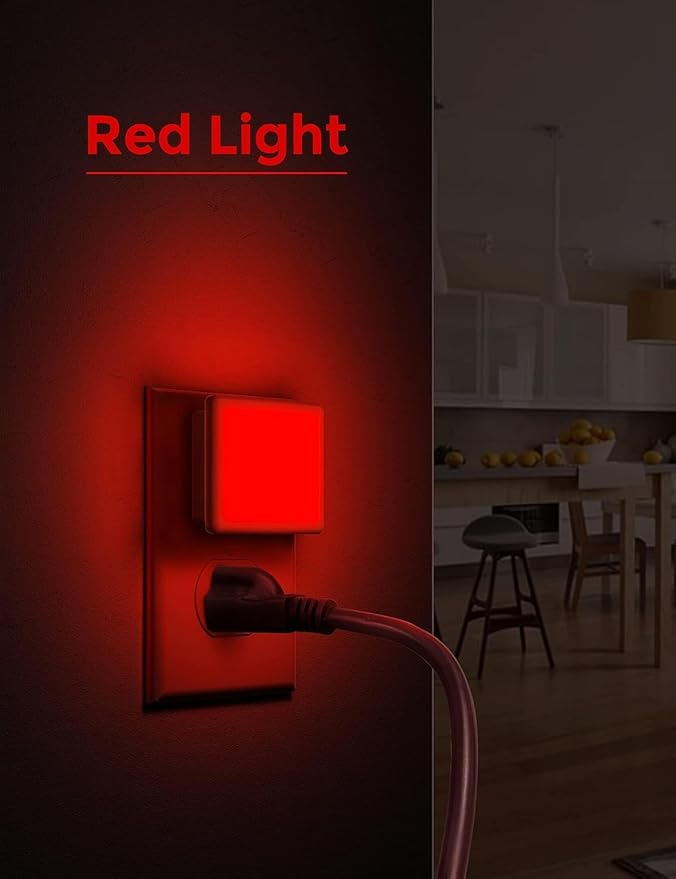 L LOHAS LED Red Night Lights Plug into Wall 6-Pack, 0.3W Plug in Night Light - Image 3