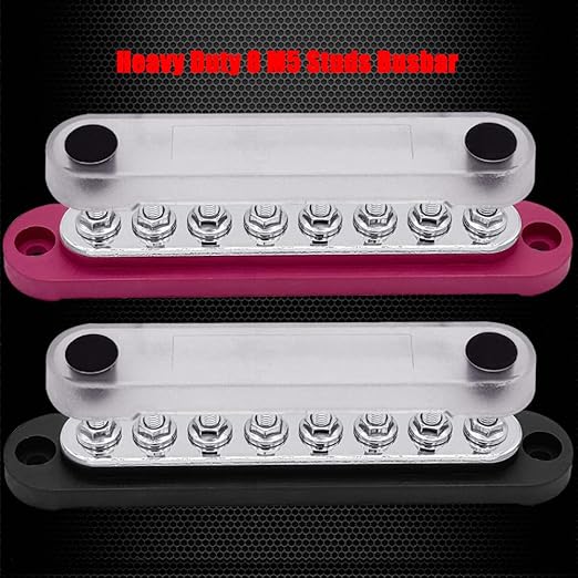 8 x M5 Studs Power Distribution Block Bus Bar 12V, Ampper 5.9" HD 120A Marine - Image 4