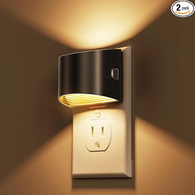 L LOHAS LED Night Lights Plug into Wall 2 Pack, Dusk to Dawn Sensor Nightlight by LLOHASLED
