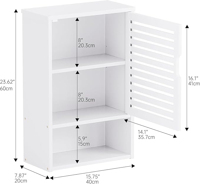 HITNET Bathroom Cabinet Over Toilet, Hanging Cupboard - Image 3