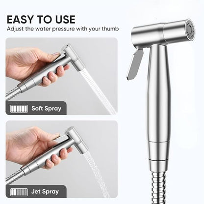 Modern Stainless Steel Handheld Bidet Sprayer Set - Image 5