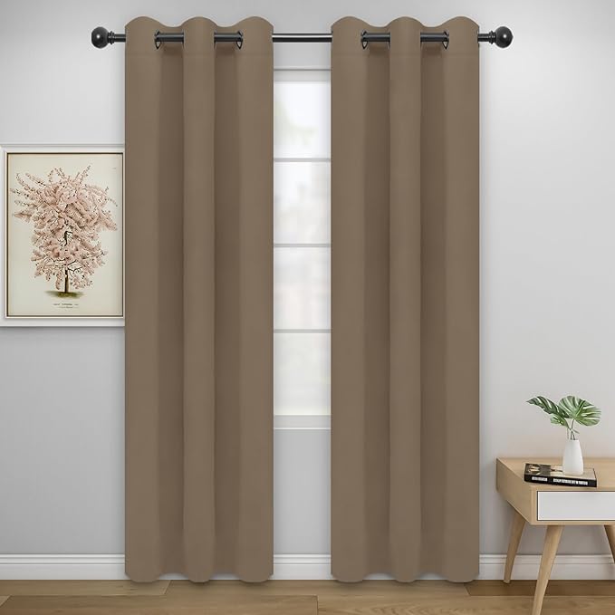 Easy-Going Blackout Curtains for Bedroom, Solid Thermal Insulated Grommet and by Easy-Going