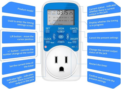 Timer Outlet, Programmable 110V/220V Pump Timer Switch, Minimum Setting by - Image 5